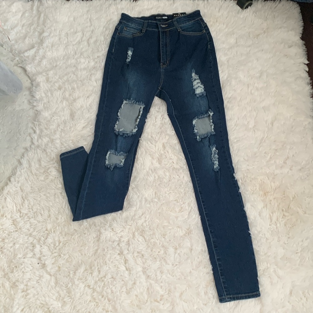 NWT Fashion Nova’s Needing Something Jeans - Dark Denim- Size 11/30 - Picture 12 of 13